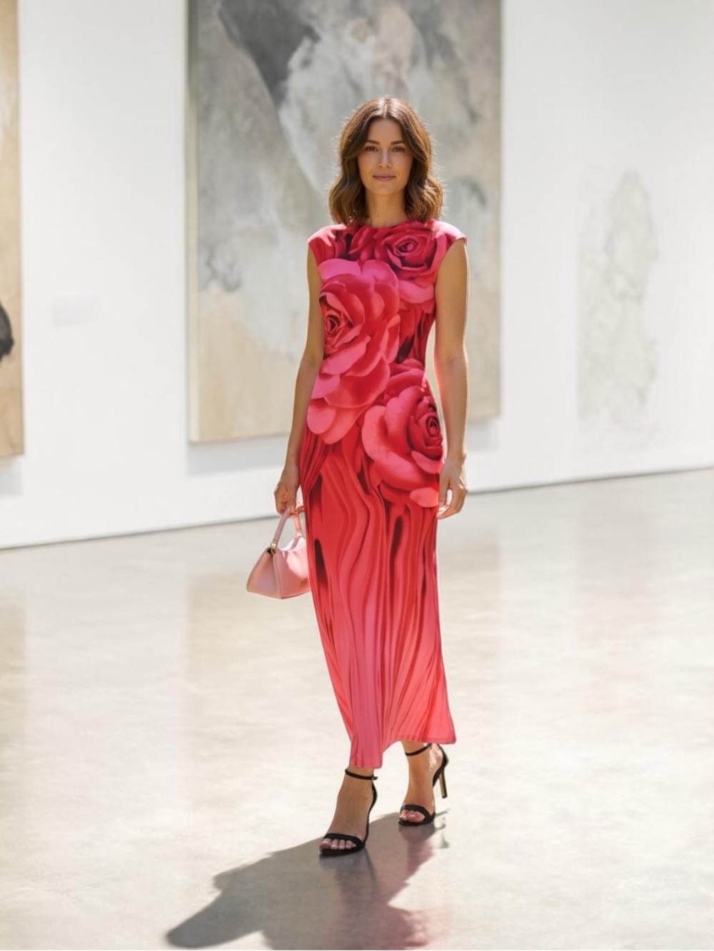 AFRM Vibrant Pink Floral Maxi Dress
